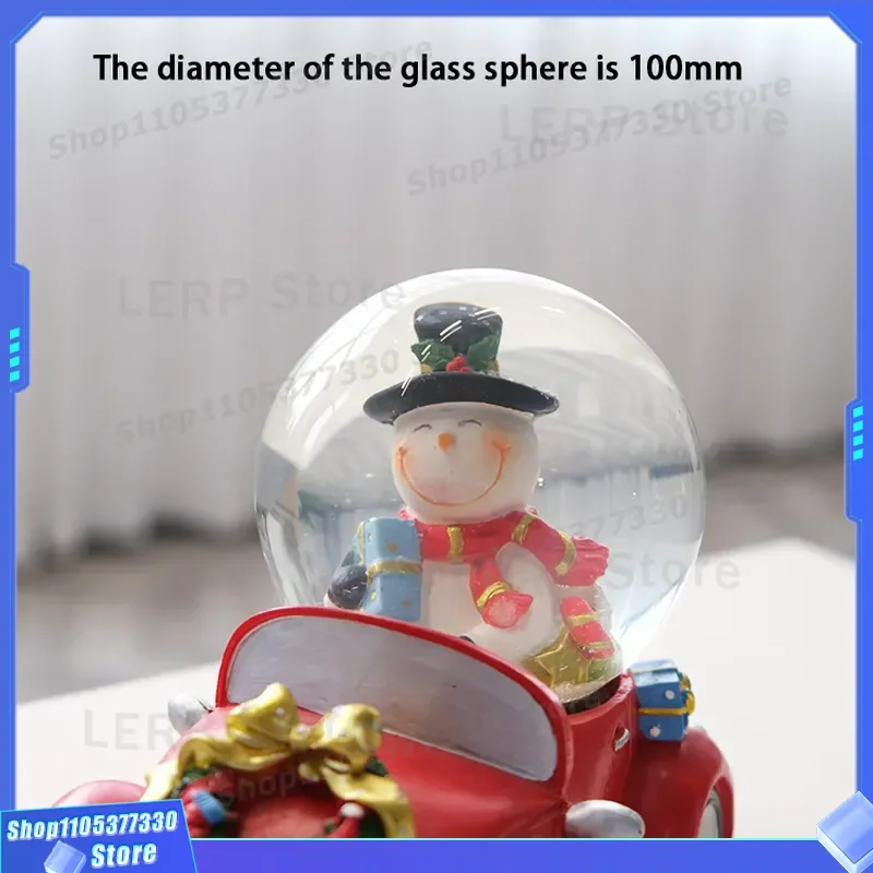 Christmas Crystal Ball Santa Claus Snowflake Resin Ornament Holiday Window Decoration Gift Wholesale Car Interior Accessories