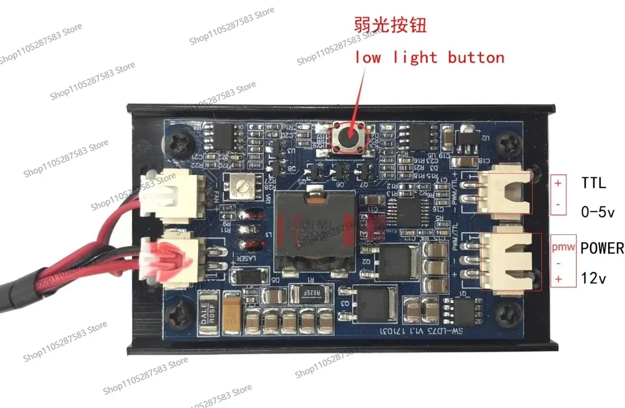 Actual measured power 7000mw laser module 7w high-power 445nm blue light engraving machine accessory 12vttl - view 4