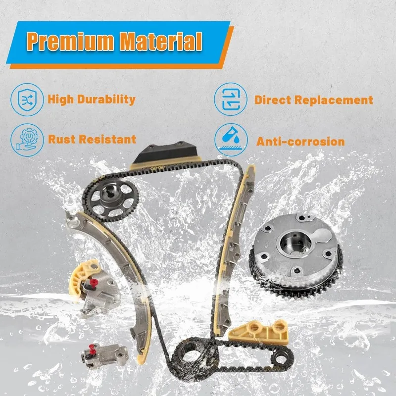 Kit Rantai Waktu dengan Pengatur Poros Bubungan Cocok untuk ILX Accord Civic Crosstour CR-V 2.4 Ganti OE 14510-R40-A01 13620-RAA-A02 Engi