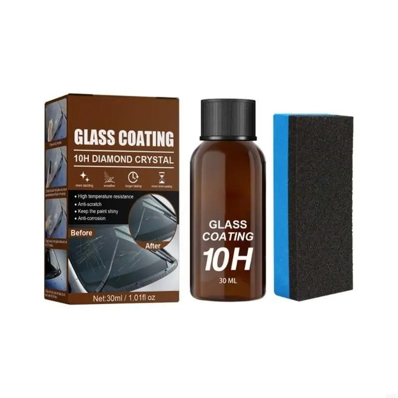 X6HF Anti Glares Automotive Glass Coating 30ml Sponge Applicator Included Heat & Cold Resistant for Enhanced Visibility