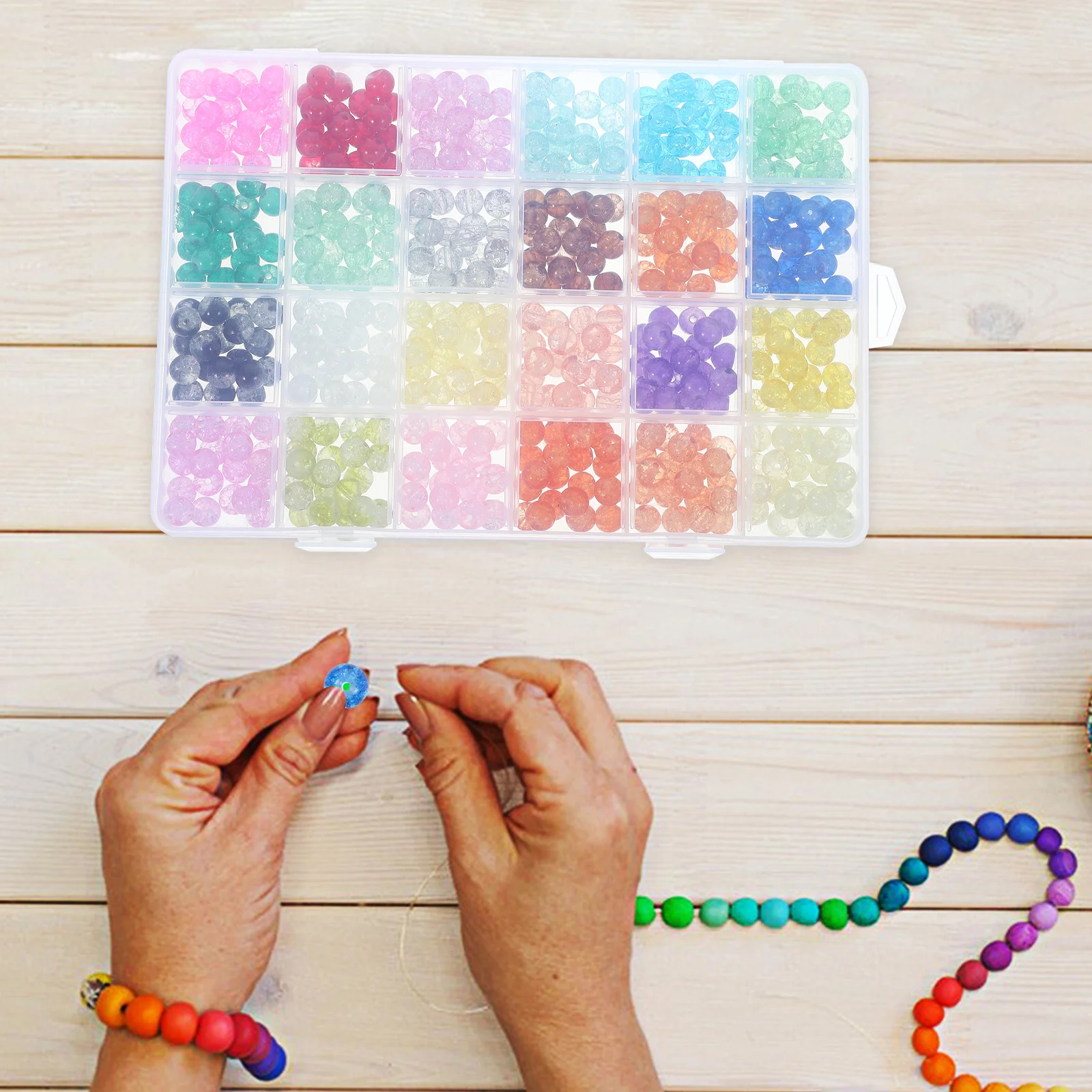 DIY Glass Beads Loose Beads Bracelet Necklace Making Jewelry Crafting Accessories Smooth Comfortable Durable Unique Gift