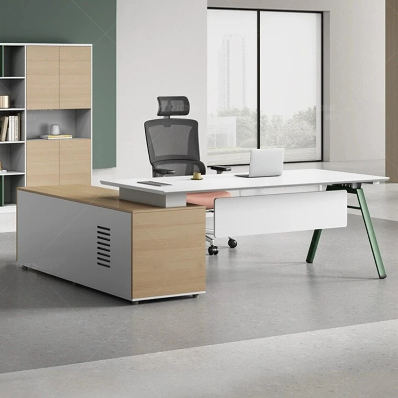 YJQ boss table simple modern office furniture supervisor table and chair combination president manager