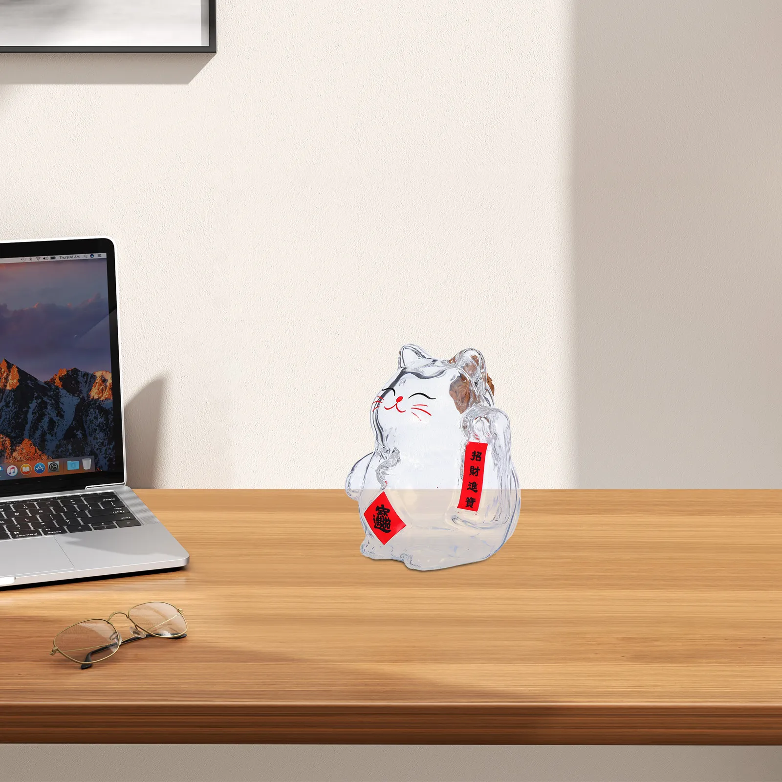 Clear Glass Lucky Cat Money Box Decorative Coin Bank Transparent Savings Jar Kids Adult Maneki Neko Money Organizer Coin Storage