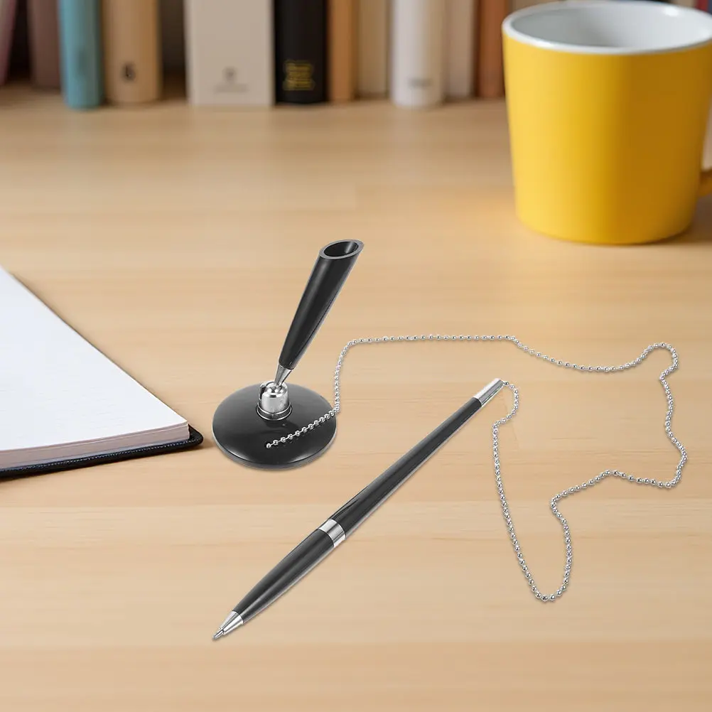 6pcs Business Signature Pens with Rotating Desk Stand – Sleek Minimalist Design for Office, Hotel & Hospital