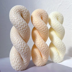 Knot Pillar Candle Mold Tube Tie Rope Silicone Mould Geometric Abstract Candles Decorative Twisted Knitted Knots Soy Wax Mold