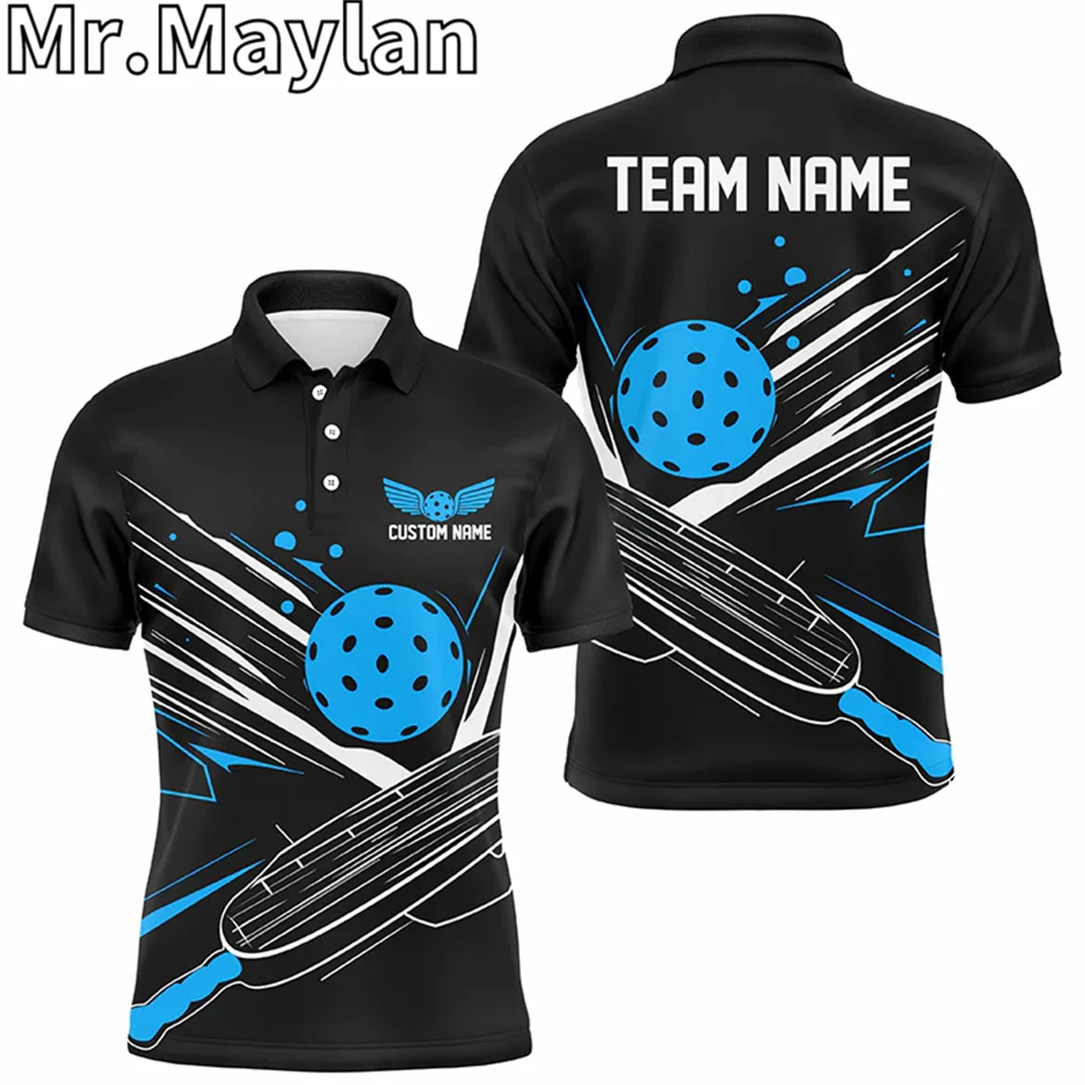 3D Custom Multi-Color Pickleball Polo Shirts For Players Pickleball League Jerseys With Team Name Gift for Pickleball Lovers-033