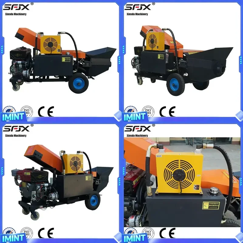 Small Secondary Structure Column Concrete Pouring Transport Pump with 30HP Motor 8M/H Productivity High Load Moment