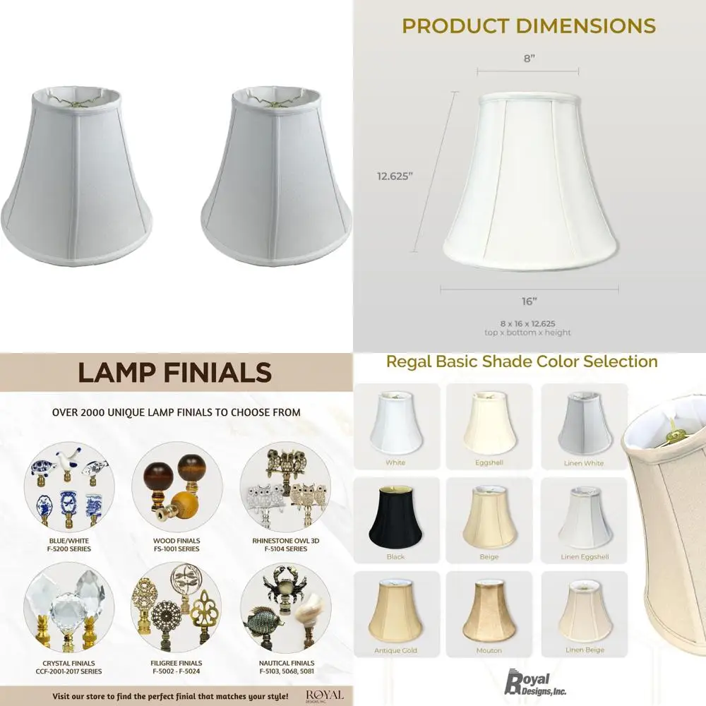 

Льняные белые базовые абажуры True Bell, 2 шт., 8x16x12,625 дюймов, подходят для стандартных светильников