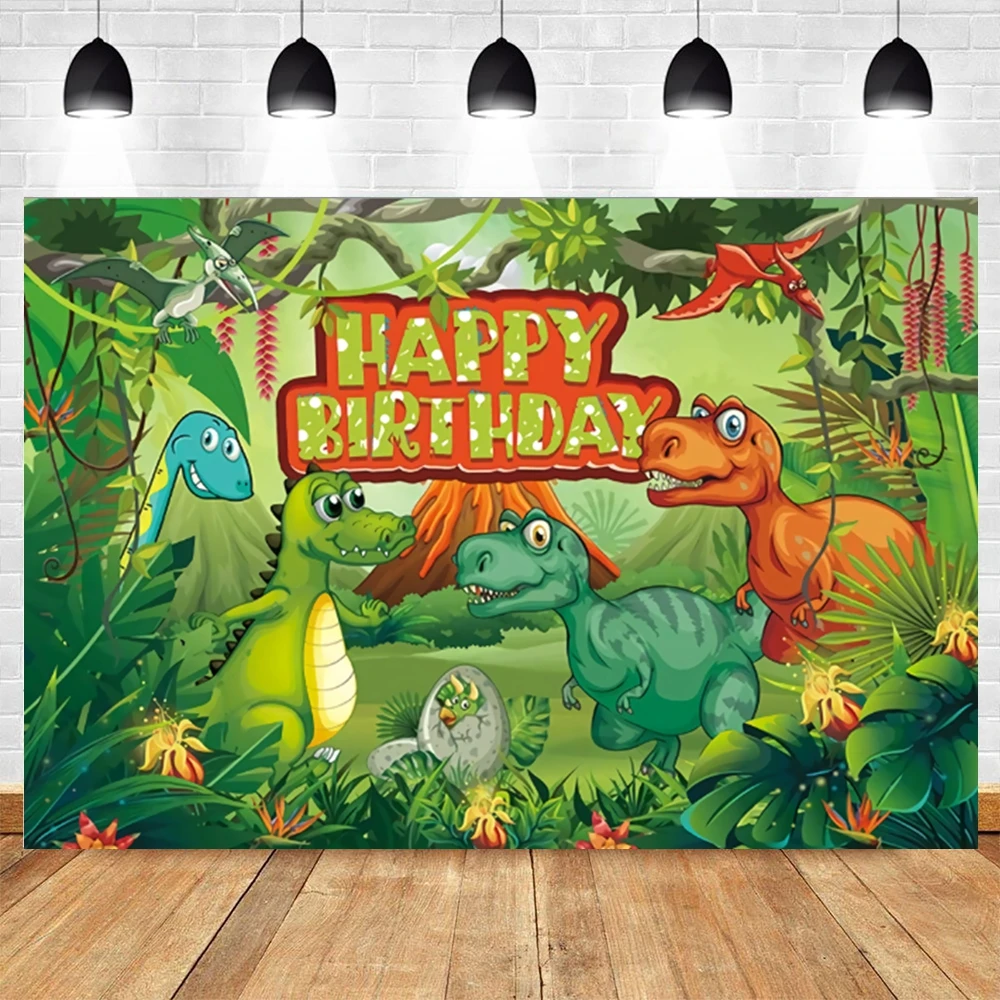 Фоны для фотосъемки с изображением динозавра джунглей лес вулкан новорожденный День Рождения Вечеринка фон для фотостудии