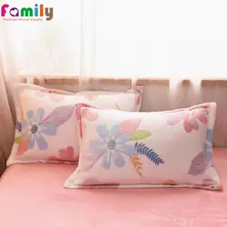 Winter Velvet Pillowcase Solid Color Soft Skin Pillow Case Bedding Flannel Fabric Warm Smooth Pillow Cover 48x74cm