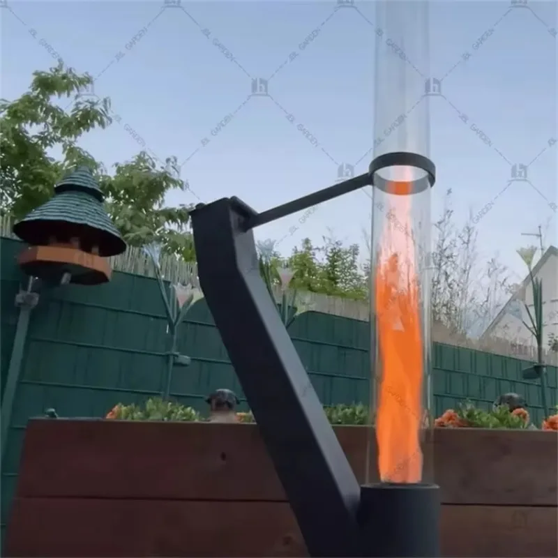 Modern Eco-Friendly Outdoor Gravity Feeding Biofuel Balcony Patio Heaters Glass Pellet Stove