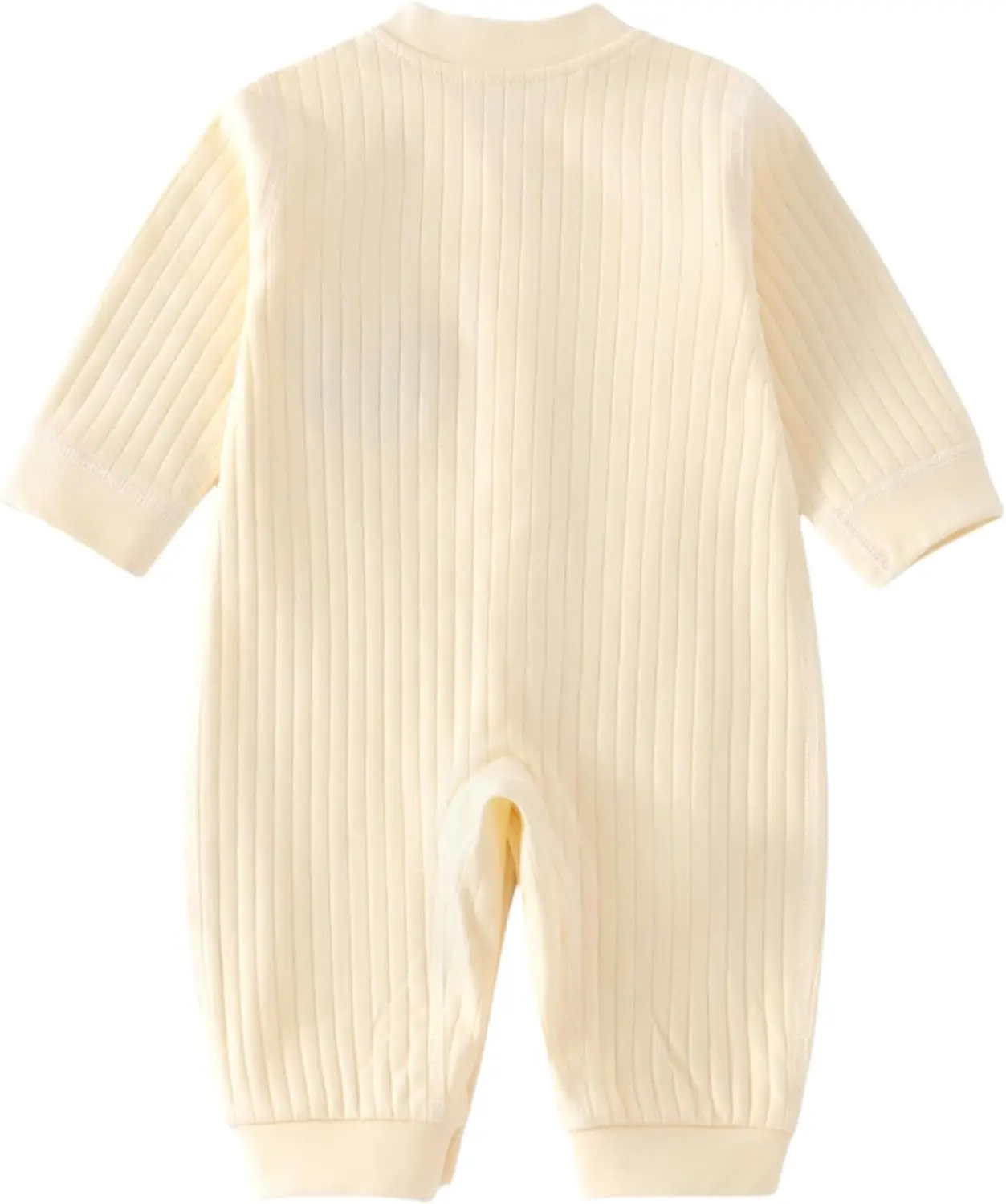 for-Baby Boys Girls Clothes with Hat, 100% Cotton Long Sleeve Ribbed Knit Button Infant Baby Romper Outfit