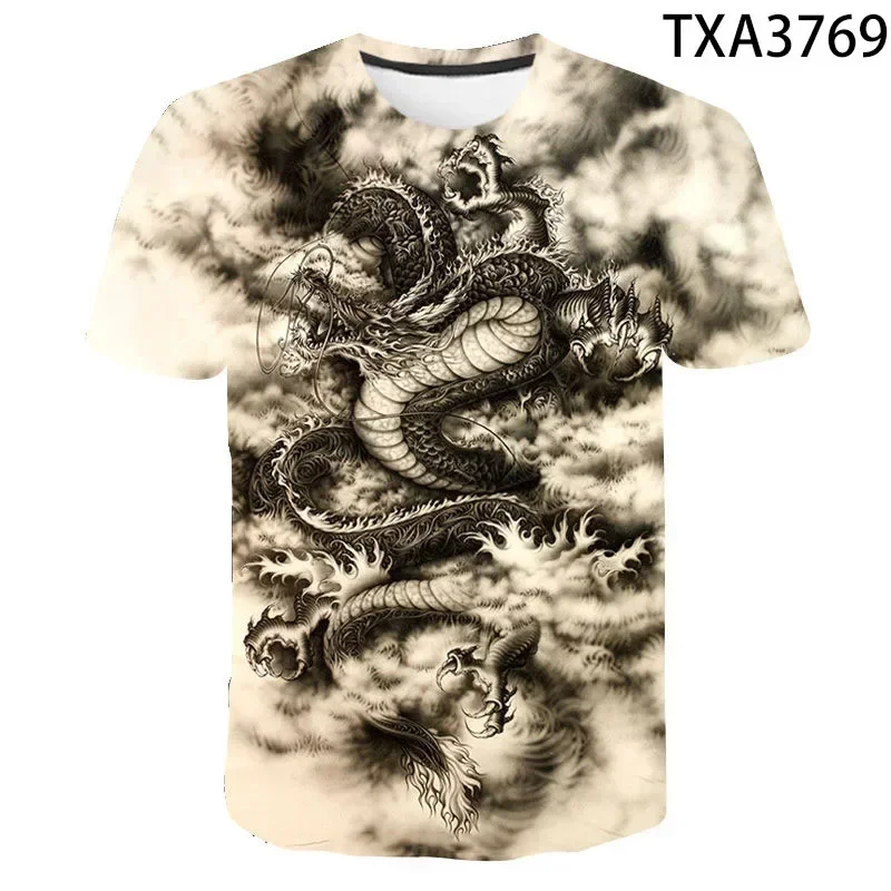 2023 Fashion Dragon 3D Printed T Shirt  Boy Girl Kids Streetwear Cool Tops Tee Summer Men Women Children Casual Short Sleeve