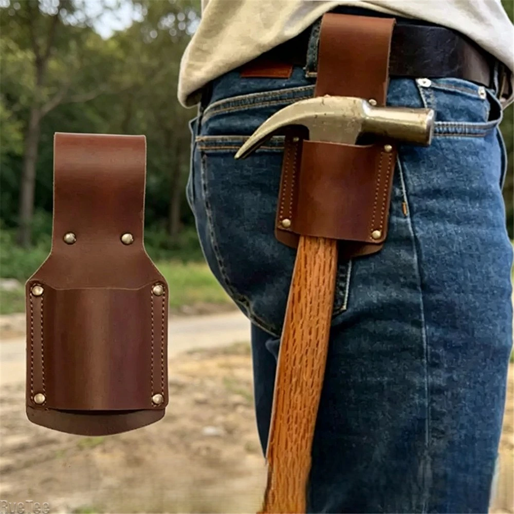 

Durable Leather Hammer Holder Tool Organizer Riveted Reinforcement for Pliers Axe Wrench