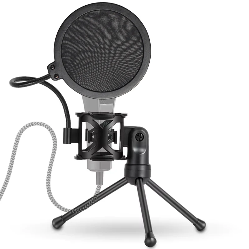 Mikrofon Filter Ständer Desktop Stativ Halter für Computer Mic Korb Halter Schwanenhals Windschutzscheibe Filter Abdeckung