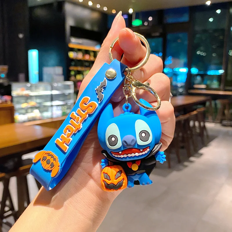 MINISO 1pcs Disney Stitch Toys Keychain Anime Stitch Lilo Pendant Keychains Bag Pendant Keyring Girl Boy Halloween Party Gift