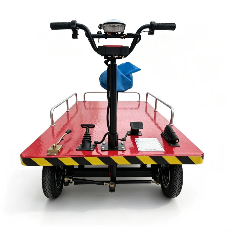 Electric Four-Wheel Stainless Steel Platform Flat Car Cargo Trolley Transport Cart for Farm/Warehouse Use Shopping Tools