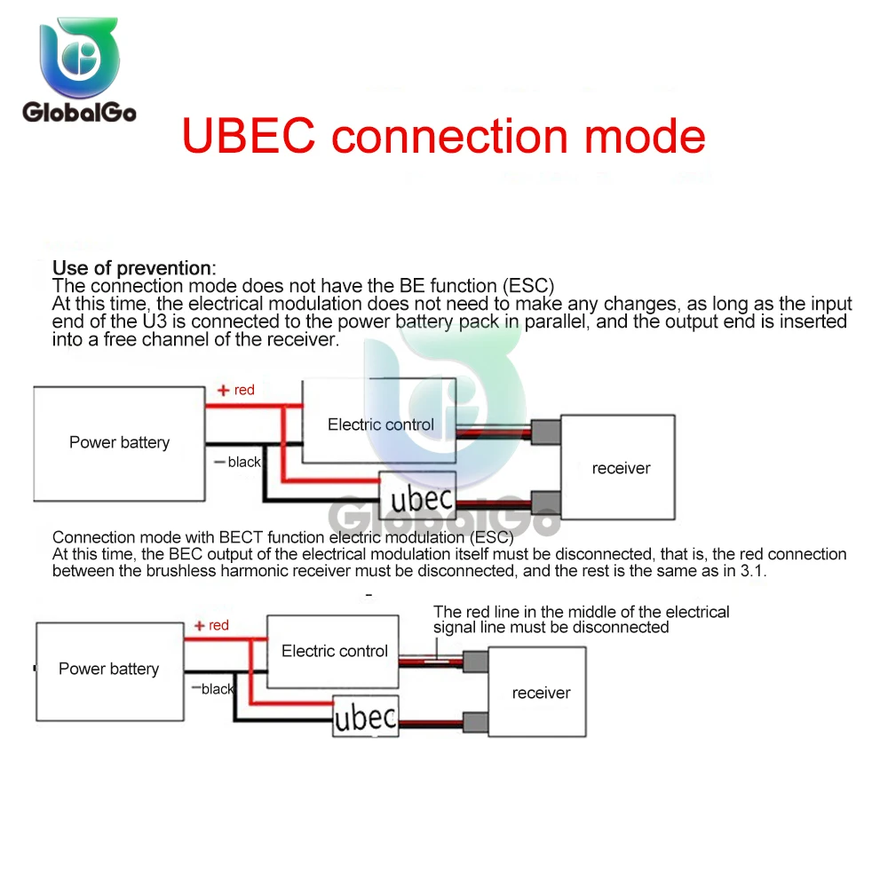 UBEC 3A /5A /7A /15A Rf più basso Bec Regolatore di commutazione antijamming a schermatura completa per RC quadricottero Multicopter