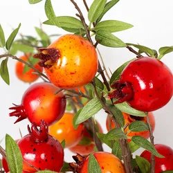 YOMDID 5/3 Heads Artificiales Pomegranate branch with fake flowers fleurs artificielles home decor Christmas artificial flowers
