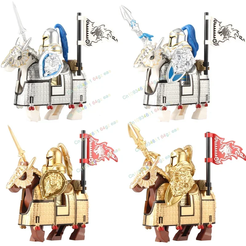 Cavalieri medievali Action Figure Scudo Modelli di spada Mattoni Armi Accessori Puzzle di Natale Giocattoli per regali per bambini