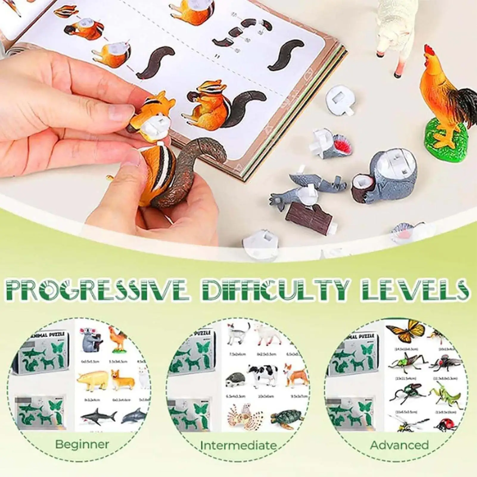 ألعاب تجميع نماذج واقعية ثلاثية الأبعاد يمكنك صنعها بنفسك لعبة ألغاز تعليمية على شكل حيوانات للأولاد في عيد الميلاد وأعياد الميلاد وحفلات عيد الفصح والسفر #1