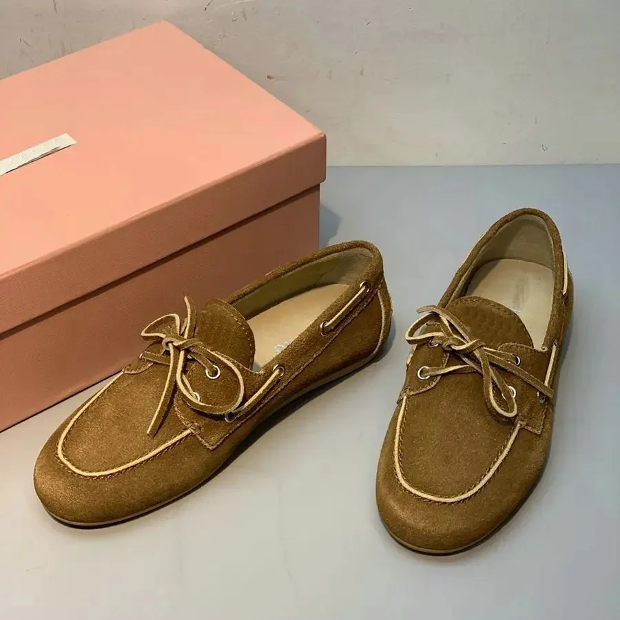 Vintage Distressed Fashion Casual Shoes Women's Flat Heel Loafers With Sheepskin Sole Rubber Outsole Summer Footwear For Adults