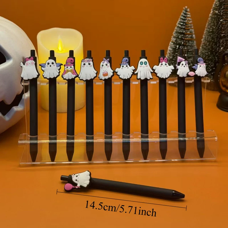 20/30pcs Creative, simple, and cute Halloween ghost-themed retractable ballpoint pen Random Color Campus Design Back-to-School S