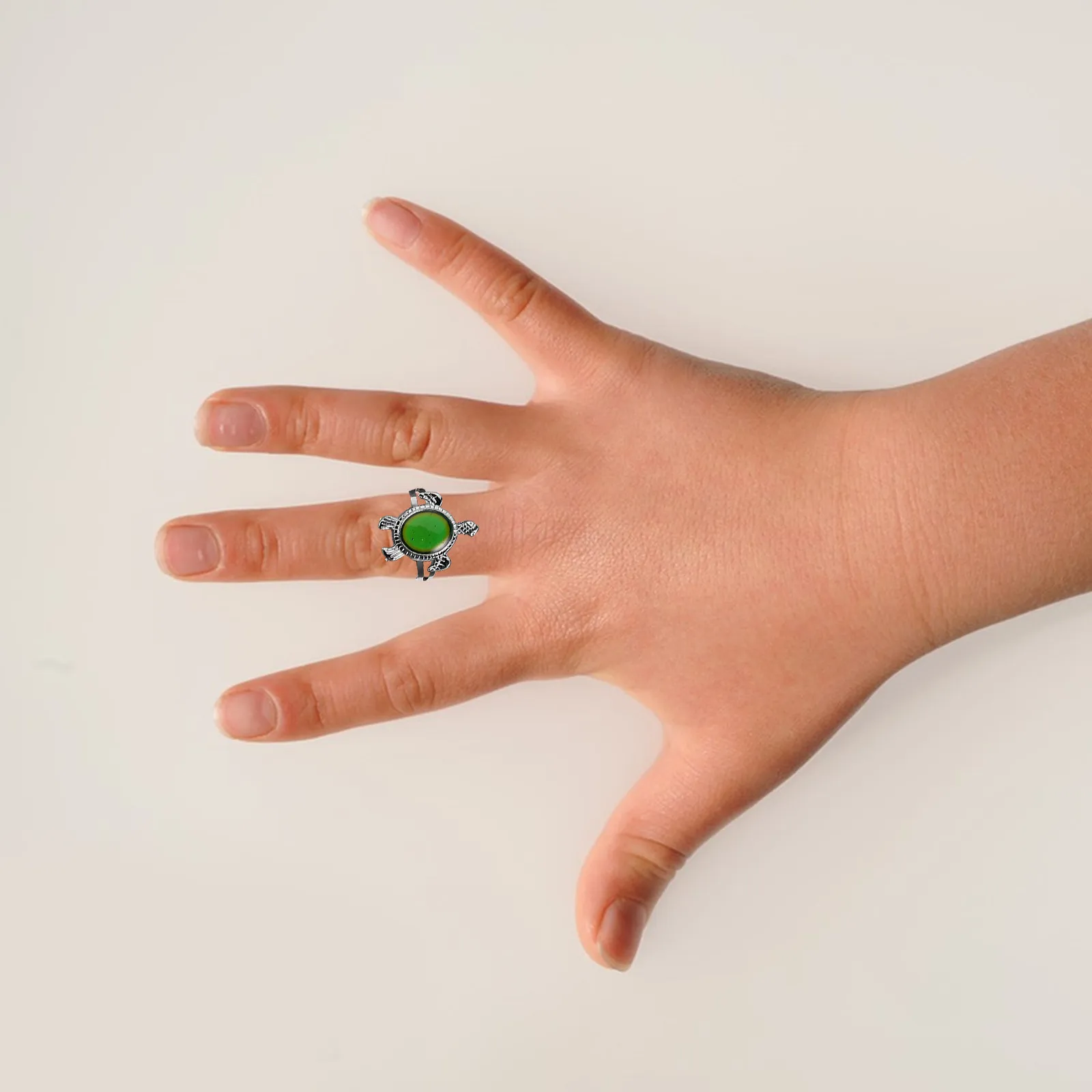 Cute Adjustable Turtle Mood Ring for Girls Color Changing Temperature Sensitive Rings Kids Fun Beach Jewelry Beach Rings