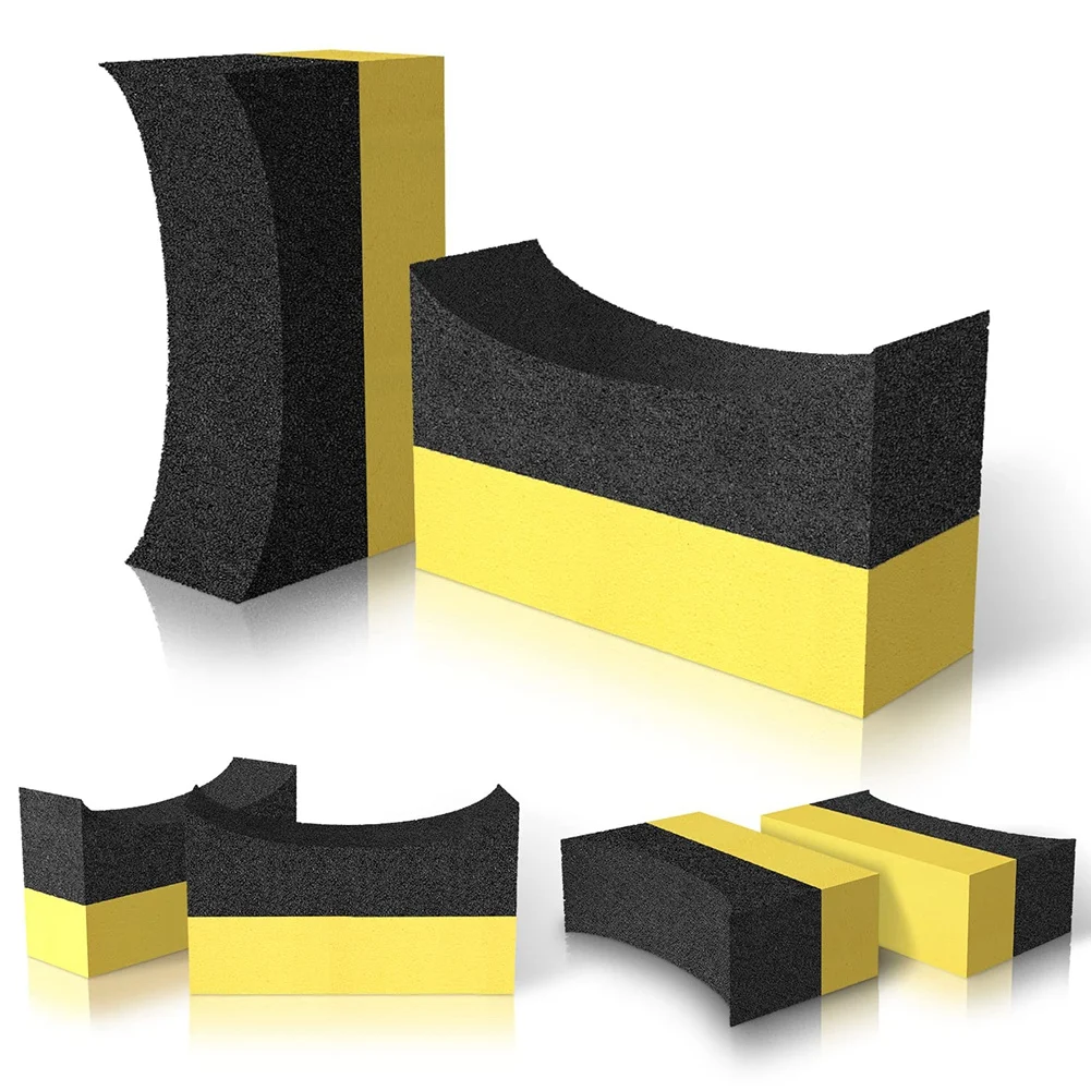 Tire Applicator Dressing Shine Sponge - Tire Pads Color Polishing Sponge Wax Duty Scrubber Sponge for Car, Painted Steel