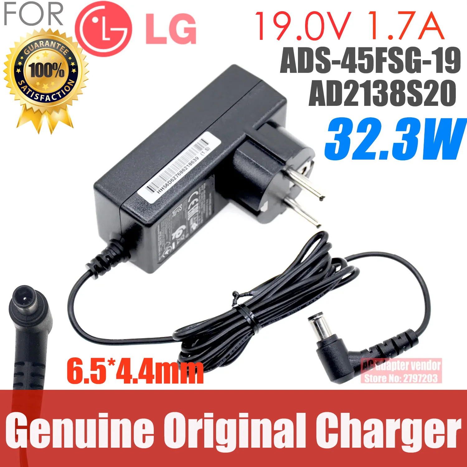 

ADS-40FSG-19 19032GPCU-1 For LG Switching Power Adapter EAY62790012 19V 1.7A Monitor Charger For 2249 E1948SX W1947CY E1948S