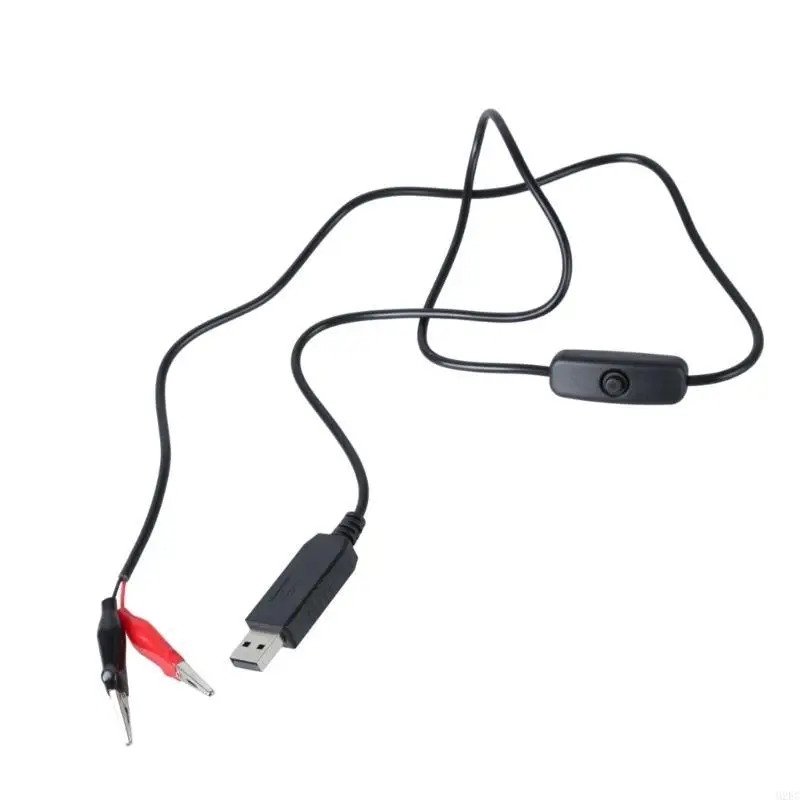 

M2EC USB To 9V Alligators Clips Cable Voltages Step Up Power Supply Cord with Switching For 9V Meter Remote Small Electronics