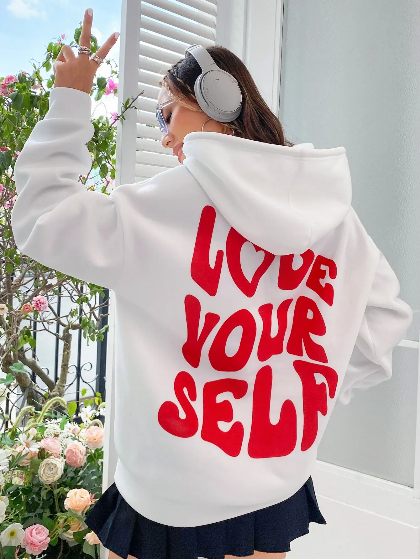 Love Yourself Cotton Printed  Hoodies Casual Oversized Pullovers Trend Comfortable Tracksuit Daily Harajuku Women Sweatshirt