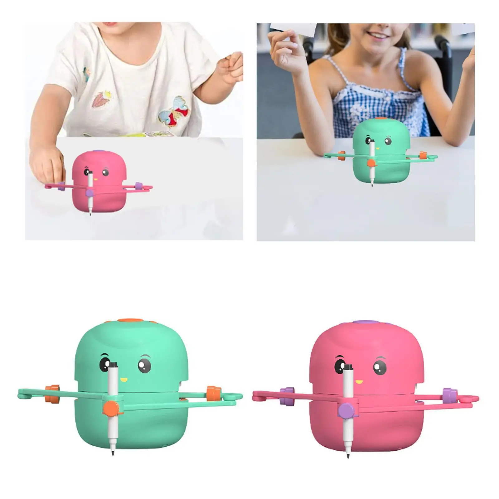 Robot da disegno per bambini carino con 100 carte giocattolo didattico Montessori interattivo portatile leggero per bambini regalo per ragazze