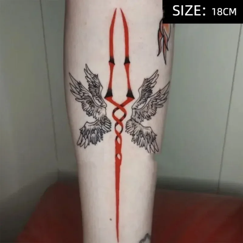 

Anime Spear of Long Temporary Tattoos Cartoon Transfer Tattoo Arm Hand Body Art Waterproof Fake Tatoo Sticker for Woman Men