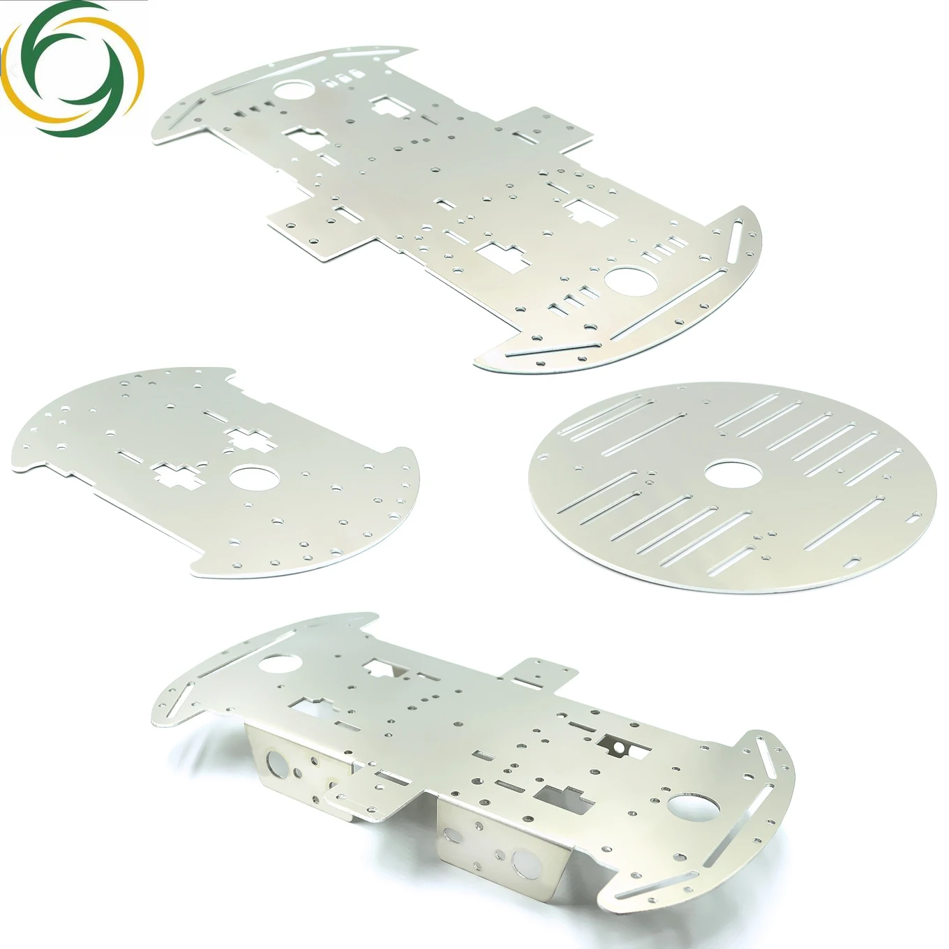 4WD Metal Panel, Intelligent Robot Car Chassis for TT Motor Wheel, 1.5mm Aluminum Alloy Frame Four Wheel Drive Bottom Plate DIY