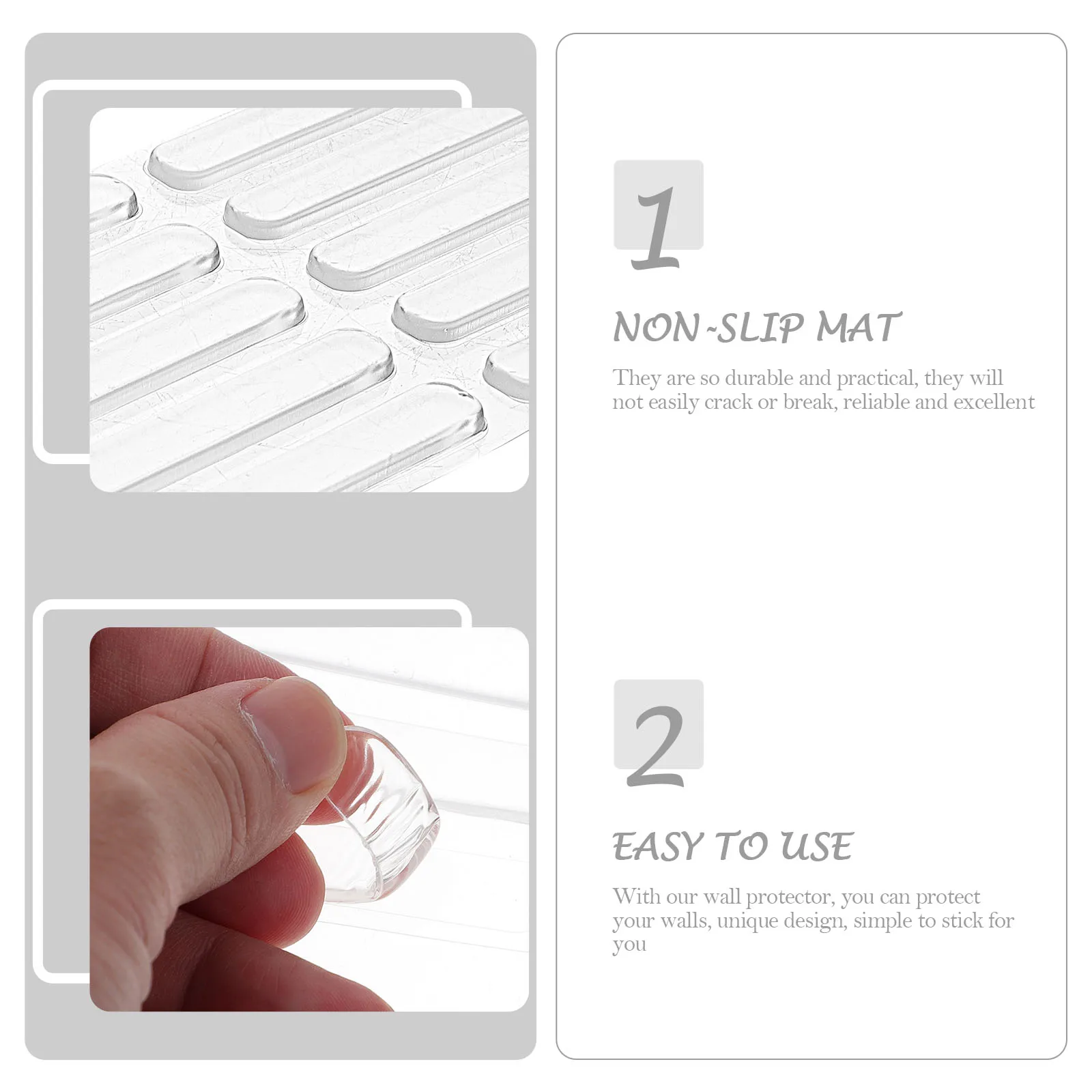 

2 Pieces Door Handle Wall Protector - Clear Silicone Wall Shield Anti-Collision Bumper for Doors Cabinets Low Noise Reliable