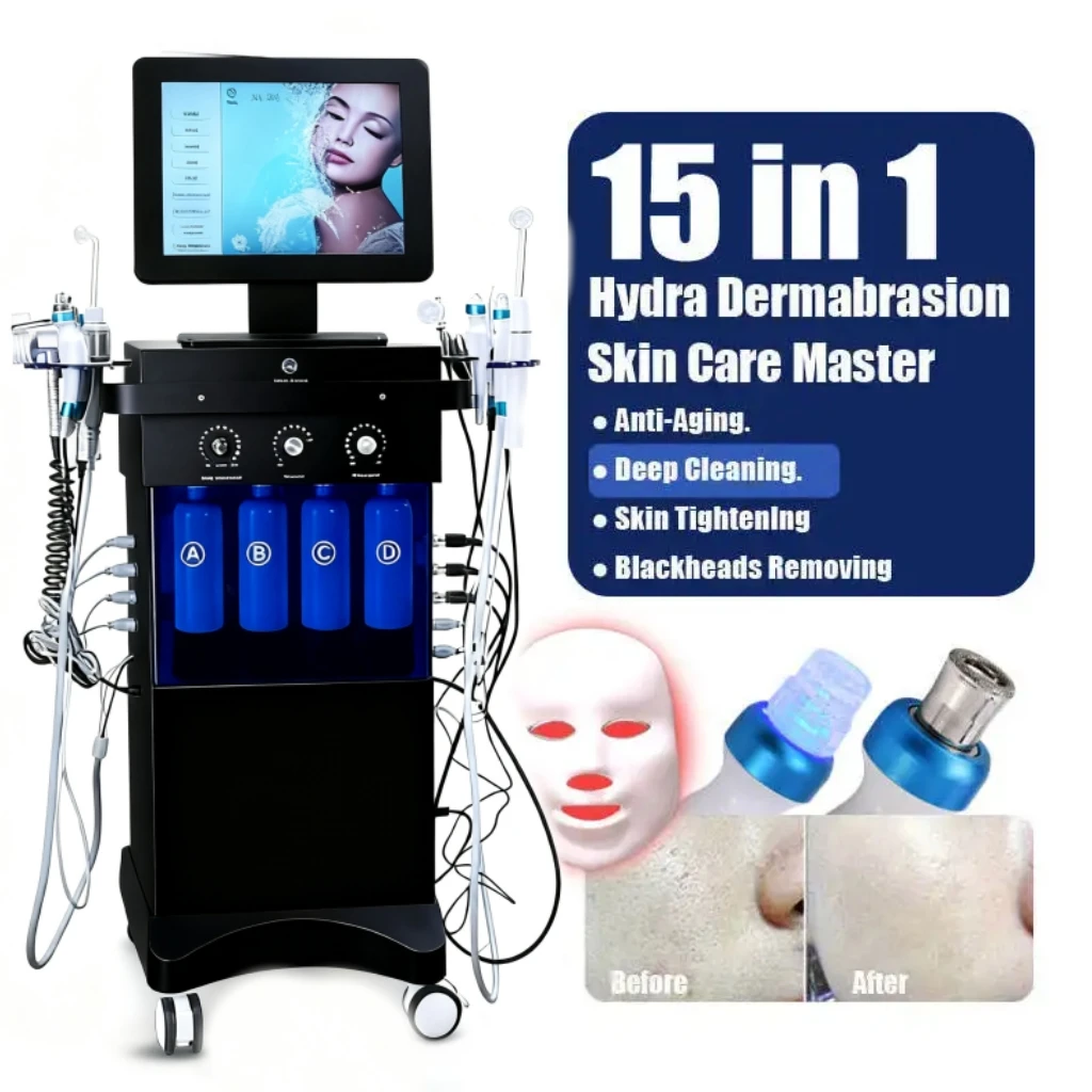 15 في 1 هيدرا الأكسجين جهاز للعناية بالوجه هيدرو تقشير المياه تشديد التنظيف العميق آلة إزالة الرؤوس السوداء مع كاشف الجلد #1