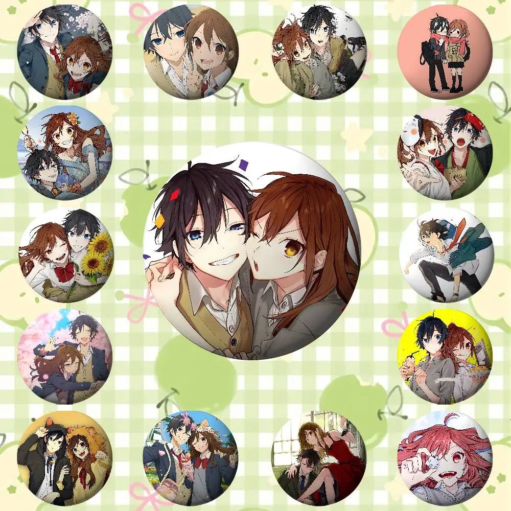 

Anime Horimiya Badges Round Brooch Cute Cartoon Idol Cosplay Badges DIY Backpack Clothing Accessories Jewelry Pins