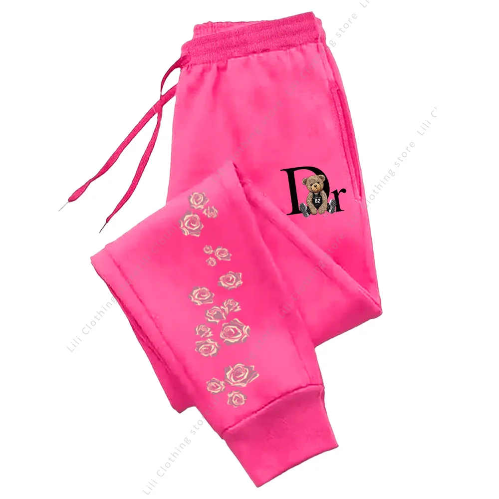 

Women's Pants D.R. Bear Letter Graphic Print High quality Trousers Street Aesthetic Sweatpants Running Joggger Pants for Woman