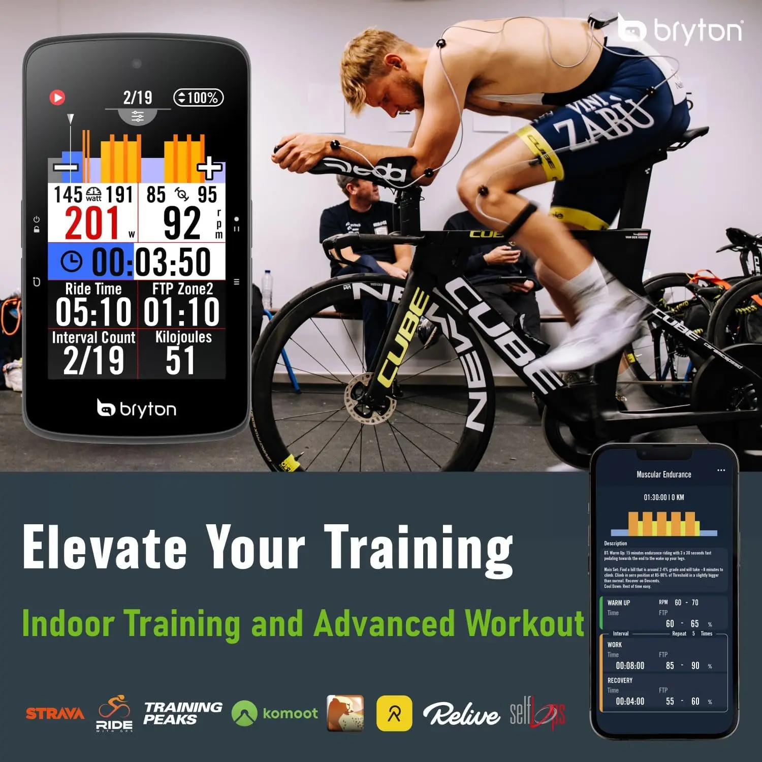 Bryton Rider S800 3.4" Color Touchscreen GPS Bike/Cycling Computer Offline USA/CA Map with Navigation