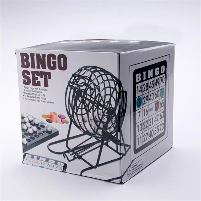 Bingo Machine Portable Durable Reusable Friend Home Party Entertainment Game Family Party Accessories Outdoor Camping Equipment