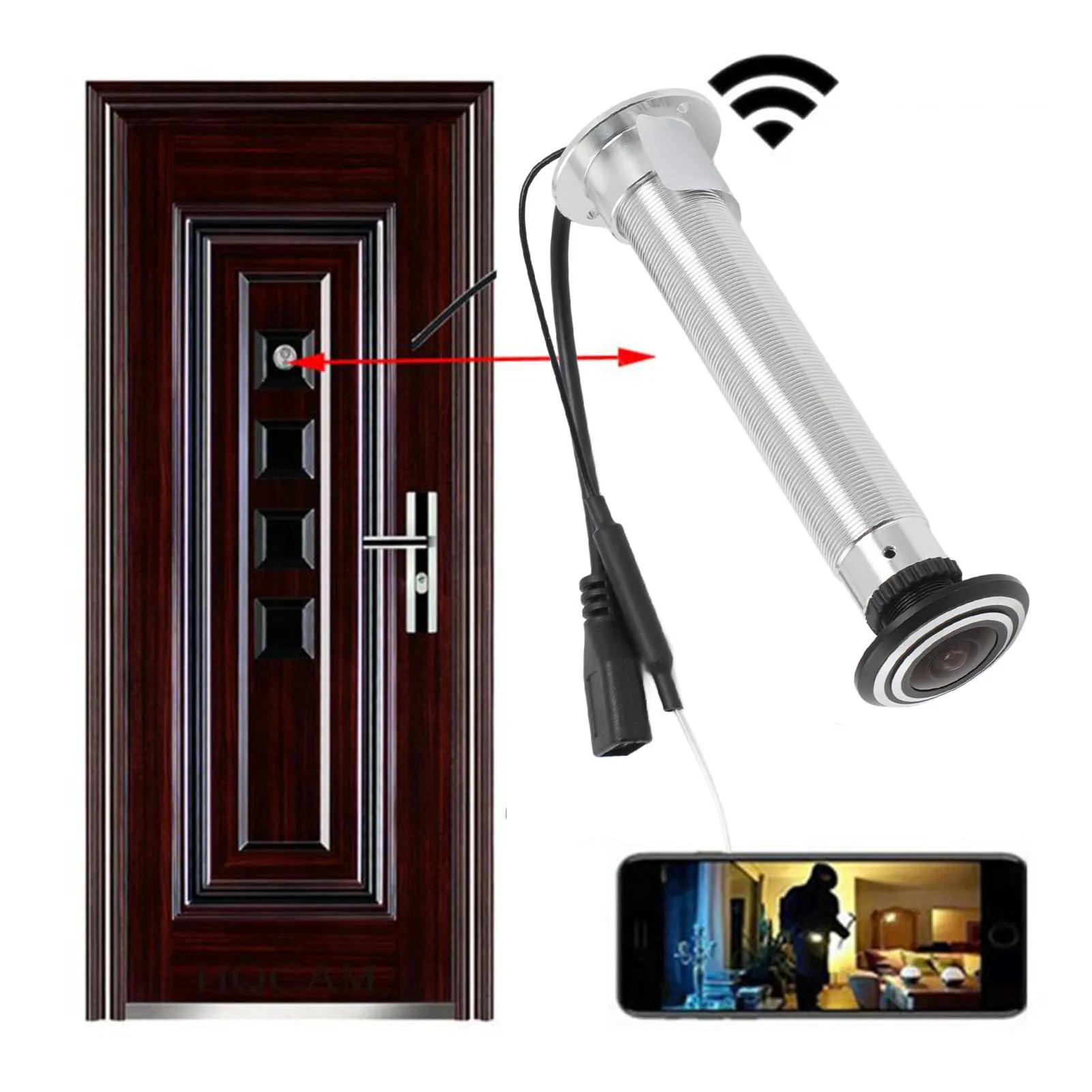 Door Eye Hole Camera APP Control Wide Angle Lens Motion Detection Alarm HD Door Viewer Camera Night Vision 2 Way Talk for Home