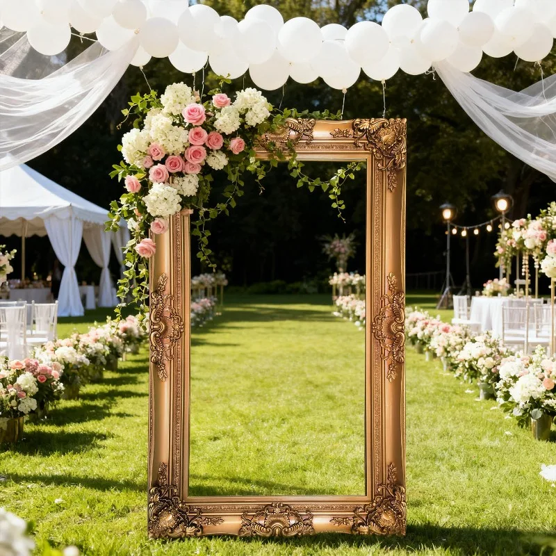 Custom Gold Rose Photo Frame Outdoor Activity Photography Clock in Set Decorative Photo Frame