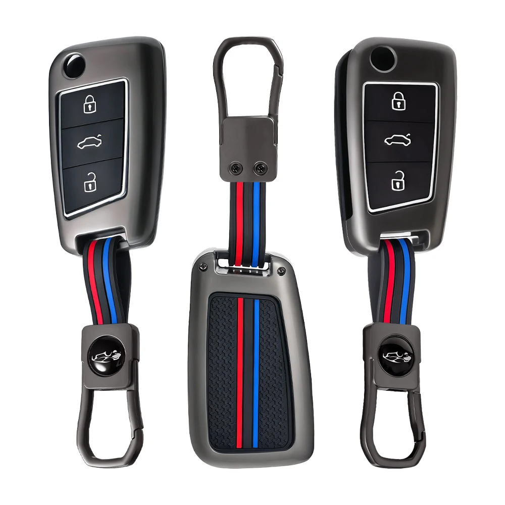 Zinc alloy Car Key Case Cover for VW Volkswagen Golf 4 5 MK7 Passat Tiguan MK2 For SEAT Ateca Leon FR 2 Ibiza For Skoda Octavia