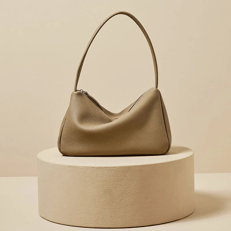 

NEW Retro Cow Leather Shoulder Bag Ladies Luxury Designer Cowhide Underarm Bags Female Fashion Daily Commute Handbags Lady