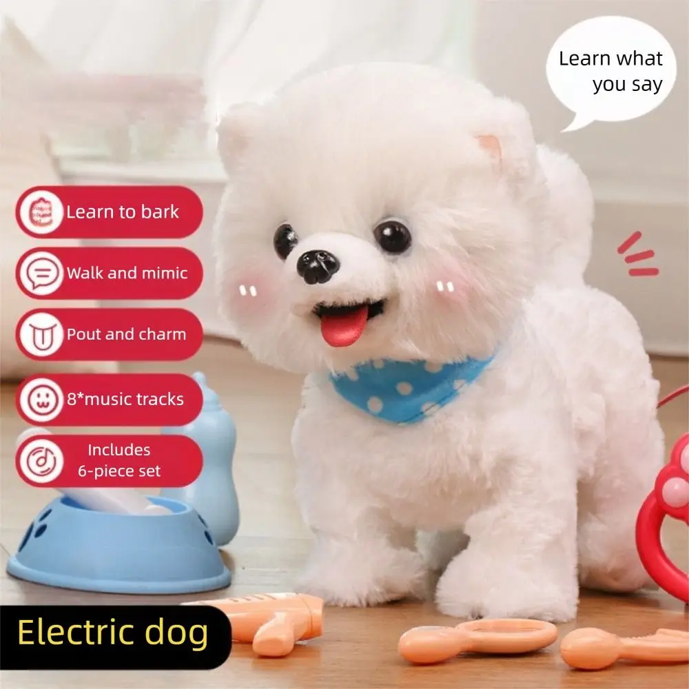 Giocattoli elettronici interattivi Simulazione di animali domestici Giocattolo di peluche Cucciolo di cammina Corteccia Cane elettrico Peluche Cane da compagnia Bambini