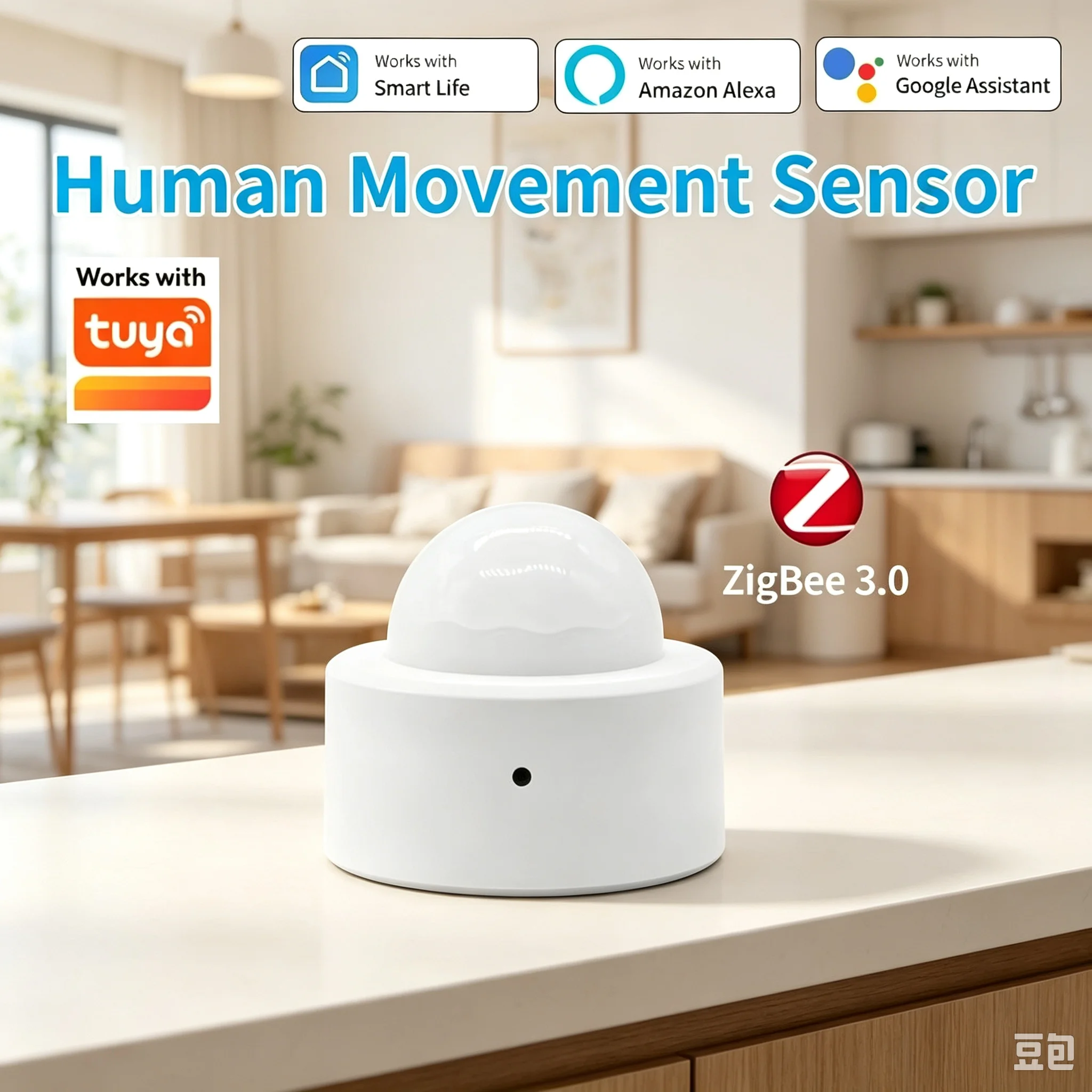 PIR Motion Sensor Works with Tuya Alexa Zigbee 3.0 Smart Home Human Body Infrared Detection Security Alarm Detector