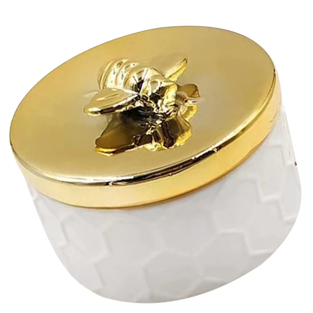 

Ceramic Jewelry Storage Box Bee Lid Decorative Jewelry Organizer Container Holder for Bedroom Room