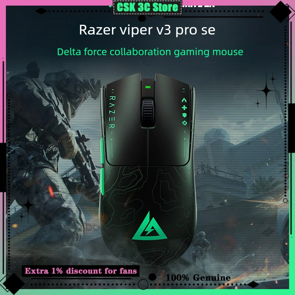 New Razer Viper V3 Pro SE Delta Force Edition Wireless Gaming Mouse 54g Ultralight Focus Pro 35K Gen2 Optical Sensor 35000 DPI