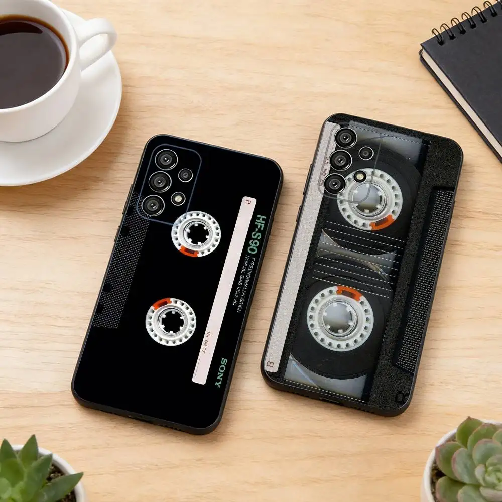 Cassette Tape S-Soft Phone Case Black Silicone Soft For Samsung S25,S24,S21,S22,S23,S30,Ultra,S20,Plus,Fe,Lite